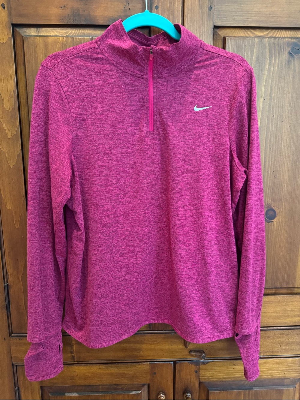 Nike Women's Size Large Heather Magenta Quarter-Zip Pullover & Hip Pocket NWOT